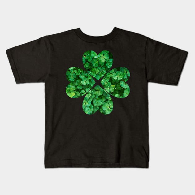 4 Hearts Clover St. Patrick's Day Irish Shamrock Kids T-Shirt by twizzler3b